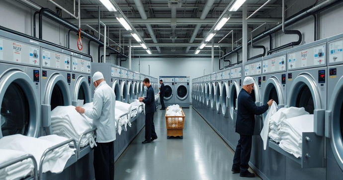 Melhores pr&aacute;ticas da lavanderia industrial automatizada
